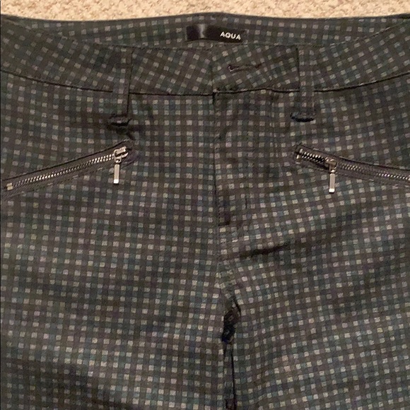 Aqua checked pattern pants - Picture 2 of 3